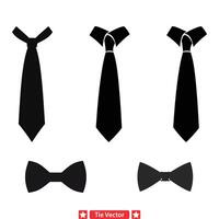 Contemporary Tie Silhouette Collection Urban Fashion Essentials vector