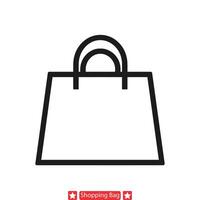 tienda en estilo de moda compras bolso siluetas vector