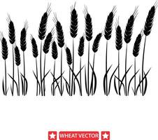 Wheat Symphony Elegant Silhouette Collection vector