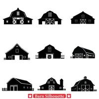 Pastoral Panorama Wideranging Barn Bundle for Scenic Art vector