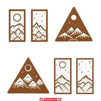 Peaks of Power Bold Mountain Silhouette Designs Ideal for Visual Impact vector