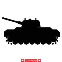 War Ready Machines Assorted Tank Silhouettes for Artworks vector