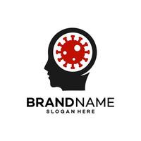 head brain logo design template illustration vector