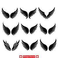 Wings of Inspiration Elegant Designs for Artistic Endeavors vector