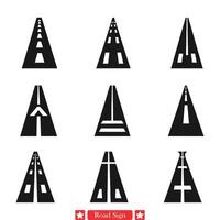 Roadway Essentials Modern Road Sign Silhouettes for Designs vector