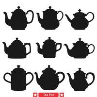 Wholesome Tea Time Delightful Silhouettes for Every Tea Enthusiast vector