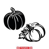 otoño arte asunto inspirado calabaza siluetas para creativo esfuerzos vector