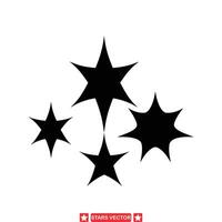 celestial esplendor un colección de deslumbrante estrella siluetas para tu diseños vector