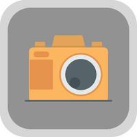 Photo Camera Flat Round Corner Icon vector