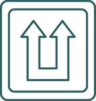 Two Arrows Line Gradient Round Corner Icon vector