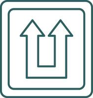 Two Arrows Line Gradient Round Corner Icon vector