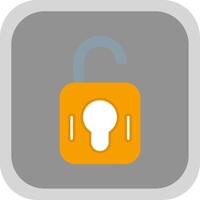 Unlock Flat Round Corner Icon vector