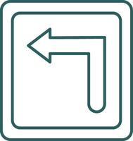 Turn Left Line Gradient Round Corner Icon vector