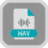 Wav Format Flat Round Corner Icon vector