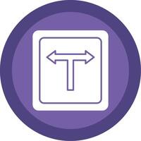 T Junction Glyph Multi Circle Icon vector