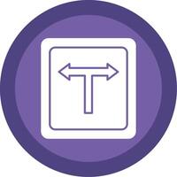 T Junction Glyph Multi Circle Icon vector