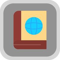 Encyclopedia Flat Round Corner Icon vector