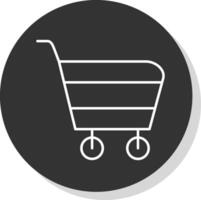 Cart Line Grey Circle Icon vector