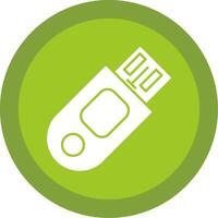 Pendrive Glyph Multi Circle Icon vector