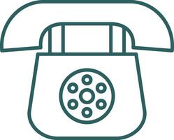 telephone Line Gradient Round Corner Icon vector