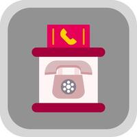 Telephone Booth Flat Round Corner Icon vector