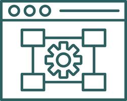 Settings Line Gradient Round Corner Icon vector