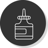 Glue Line Grey Circle Icon vector