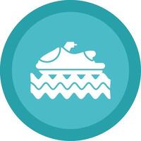 Parasailing Glyph Multi Circle Icon vector