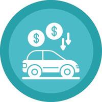 Car Loan Glyph Multi Circle Icon vector