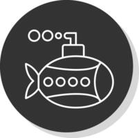 Submarine Line Grey Circle Icon vector