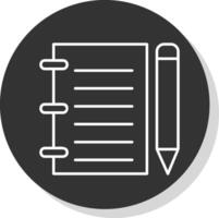 Notebook Line Grey Circle Icon vector