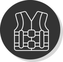 Life Vest Line Grey Circle Icon vector