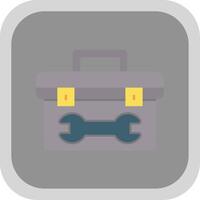 Tool Box Flat Round Corner Icon vector