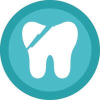 Broken Tooth Glyph Multi Circle Icon vector