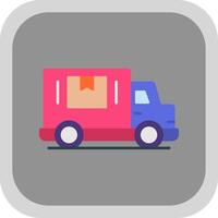 Delivery Truck Flat Round Corner Icon vector