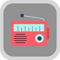 Radio Flat Round Corner Icon vector