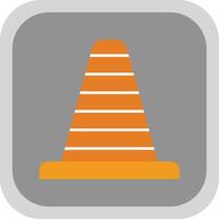 Traffic Cone Flat Round Corner Icon vector