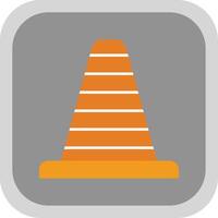 Traffic Cone Flat Round Corner Icon vector