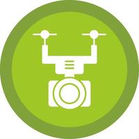 Camera Drone Glyph Multi Circle Icon vector