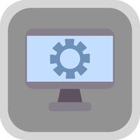 Monitor Screen Flat Round Corner Icon vector