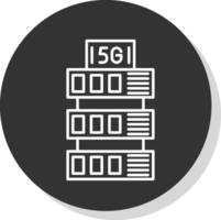 Server Line Grey Circle Icon vector