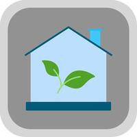 Eco House Flat Round Corner Icon vector