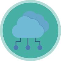 Cloud Computing Flat Multi Circle Icon vector