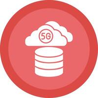Cloud Database Glyph Multi Circle Icon vector