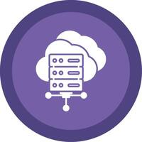 Cloud Computing Glyph Multi Circle Icon vector