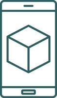 3d Line Gradient Round Corner Icon vector