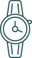 reloj de pulsera línea degradado redondo esquina icono vector