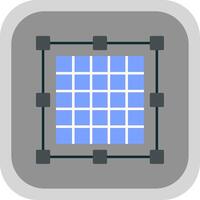 Grid Flat Round Corner Icon vector