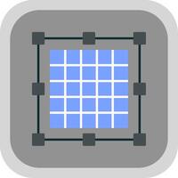 Grid Flat Round Corner Icon vector