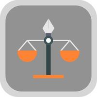 Justice Scale Flat Round Corner Icon vector